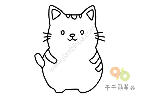  卡哇伊猫简笔画画法