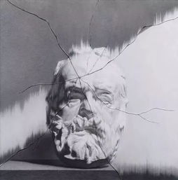 写实素描头像图片素描石