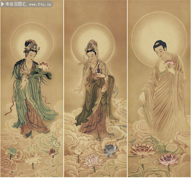  西方三圣佛像图片