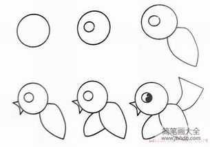  卡通小鸟简笔画图片手绘图解步骤
