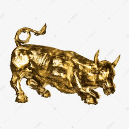  黄金元素金牛低头雕塑贴图素材图片免费下载千库网