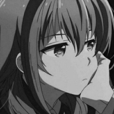  二次元黑白高冷女头像丧系动漫女头一组