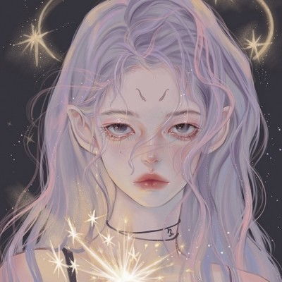  ins意境十二星座手绘女头