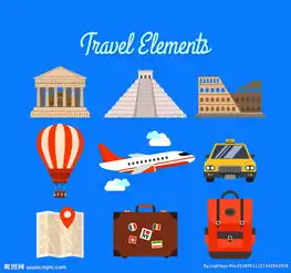  彩色旅行元素图片