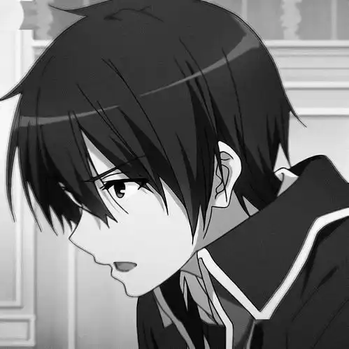  黑白动漫男生头像