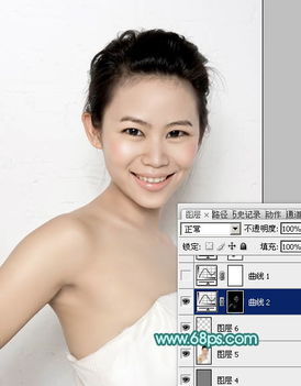  用ps把甜美笑容头像照片调成蜜糖青红色
