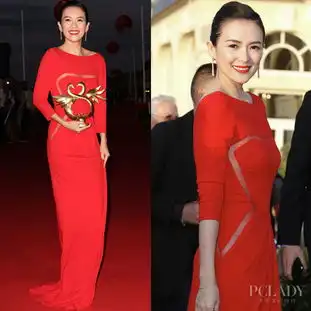  女神够红才够格周迅林志玲新宠红裙穿不够