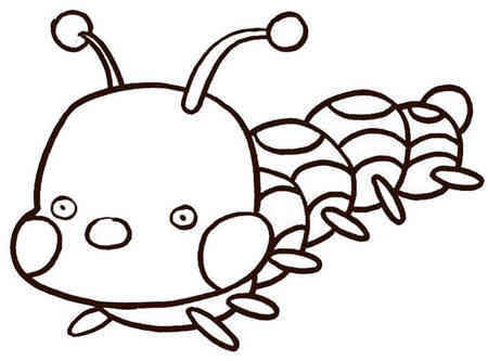  毛毛虫简笔画卡通毛毛虫