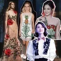  潮流范高圆圆刘诗诗爱上大花刺绣看似浮夸却也能穿出日常小女人味