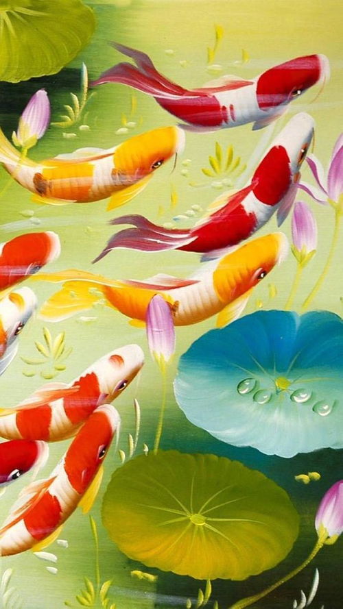  手机壁纸锦鲤吉祥如意,风生水起