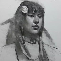  木炭条作画的画面,就有一种朦胧的美感