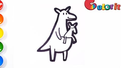  动物篇18袋鼠简笔画