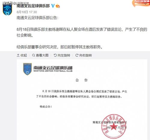  说真话都不行足球名宿谢晖酒后失言被偷拍曝光,停职