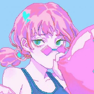  像素风个性二次元女生头像期待夏天橘子汽水一样的心动
