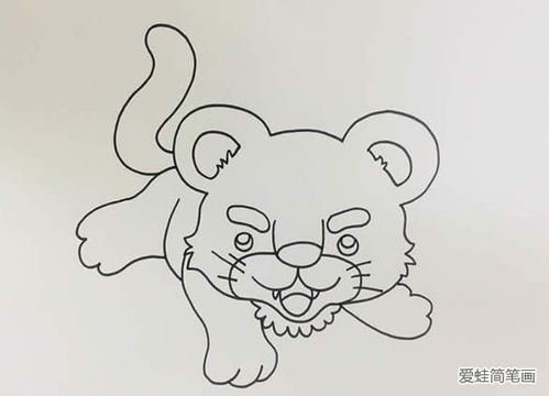  可爱的小老虎简笔画