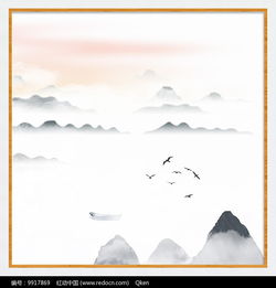  风水电表箱挂画家居山水画