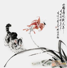  当代艺术作品欣赏国画猫趣图作品欣赏