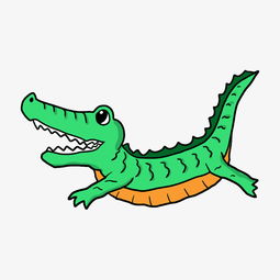  手绘卡通绿色鳄鱼插画图片素材其他格式下载动漫人物大全