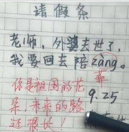  小学生奇葩请假条,看后真的是不服不行,网友语文老师已经气疯