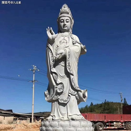  石雕雕刻观音像寺院观音菩萨雕塑图片