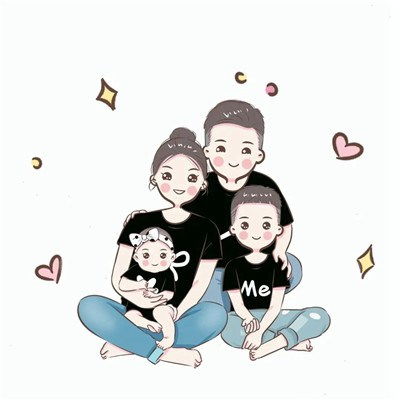  2023一家四口亲子家庭微信头像