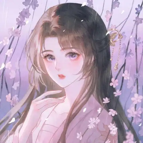  动漫女生头像超绝唯美的粉色系古风头像