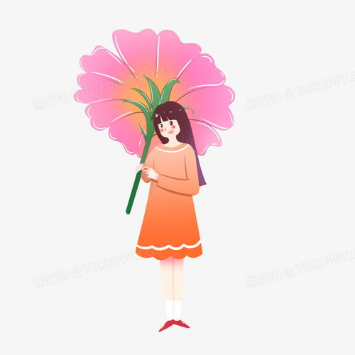  手绘春分主题之春姑娘png图片素材免费下载psd格式30003000像素熊猫办公