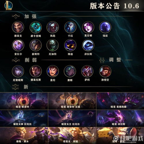  lol10.6版本更新lol10.6版本更新介绍快吧游戏