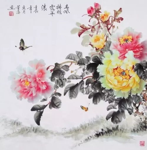  国画牡丹