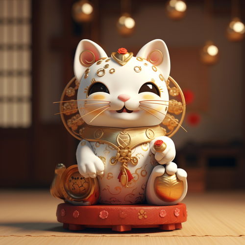  简约卡通3d卡通招财猫素材图片海报设计下载请至来源处