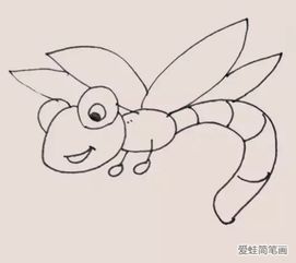  蜻蜓点水简笔画