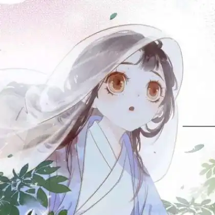  可爱卡通小仙女头像,清新头戴纱巾的女孩