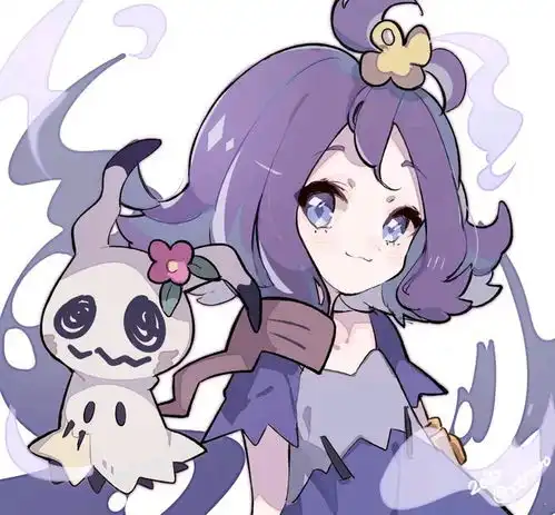 蓝色系女生头像可爱动漫