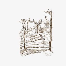  素描风景免抠图案下载图片素材其他格式下载装饰图案大全