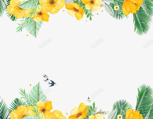  春季黄色花朵装饰边框免抠png设计图片免费下载页面网页平面电商创意素材春色素材