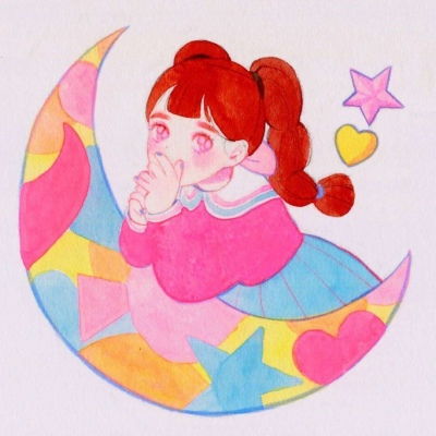  女生插画手绘头像,仙气十足的小妹子