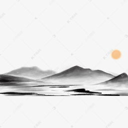  水墨山水黑白透明免扣底图素材图片免费下载高清psd千库网图片编号10261741