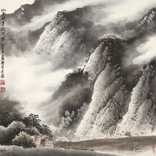  白石入室弟子张文魁山水作品一