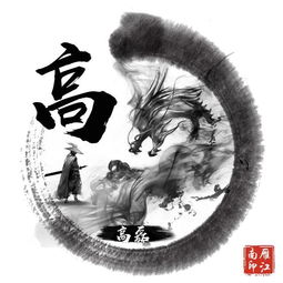  潇洒黑色水墨龙微信头像藏头诗姓氏头像,古典风大气,值得收藏