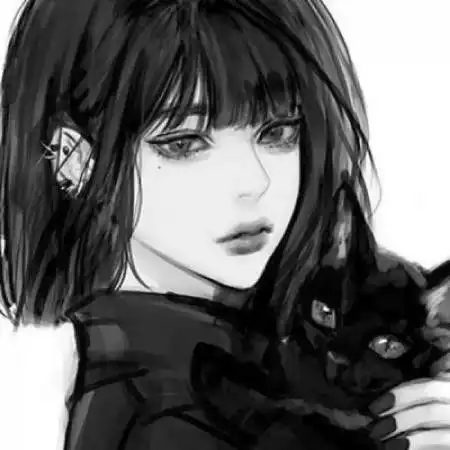  超霸气女生头像黑白二次元,冷艳高冷的妹子