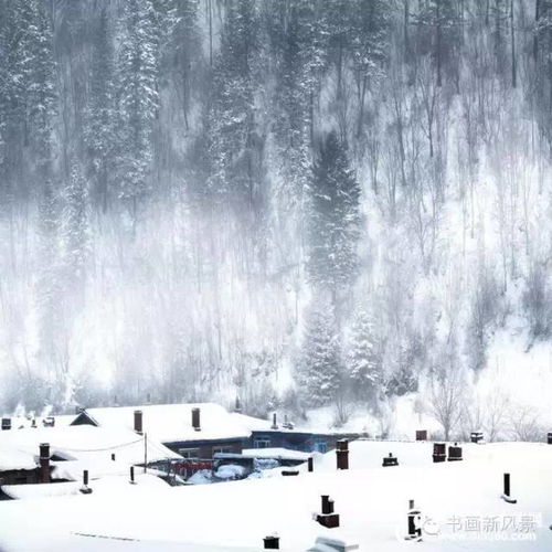  油画里的唯美雪景