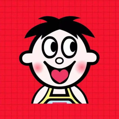  红色背景头像
