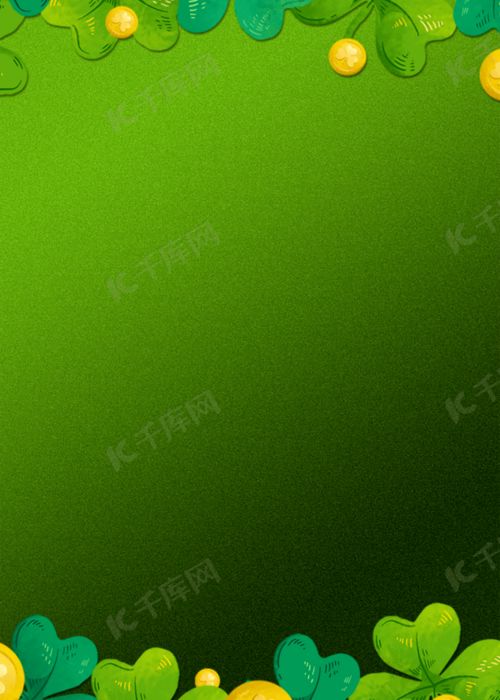  黄色三叶草绿色背景图片免费下载千库网