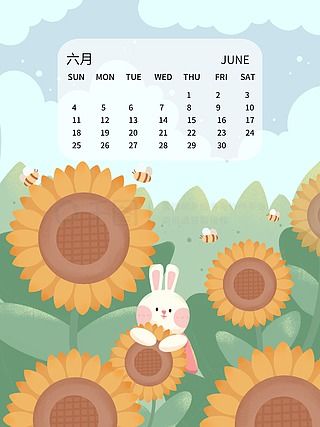  手绘草地小清新卡通兔子插画日历3月免费下载插画图片3543像素千图网