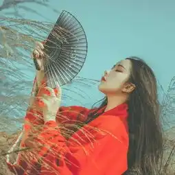  经典红色系古风女生头像宁愿无心对无情