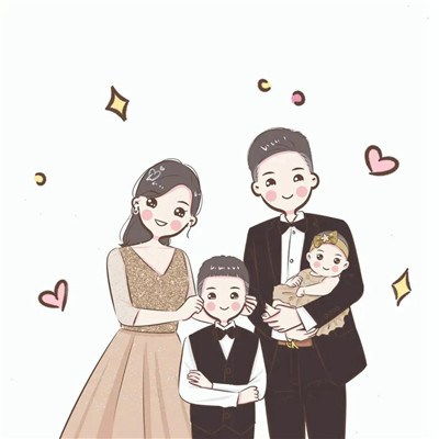  2023一家四口亲子家庭微信头像