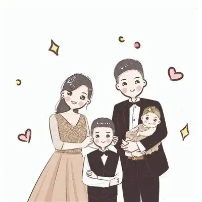  2023一家四口亲子家庭微信头像