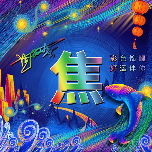  彩色锦鲤梦幻头像,将你的姓氏写在其中,美如仙境