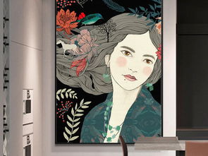  小清新文艺女孩手绘水彩插画北欧装饰画图片设计素材高清模板下载60.04mb抽象装饰画大全
