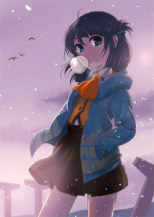  二次元夹克衫动漫少女,英姿飒爽